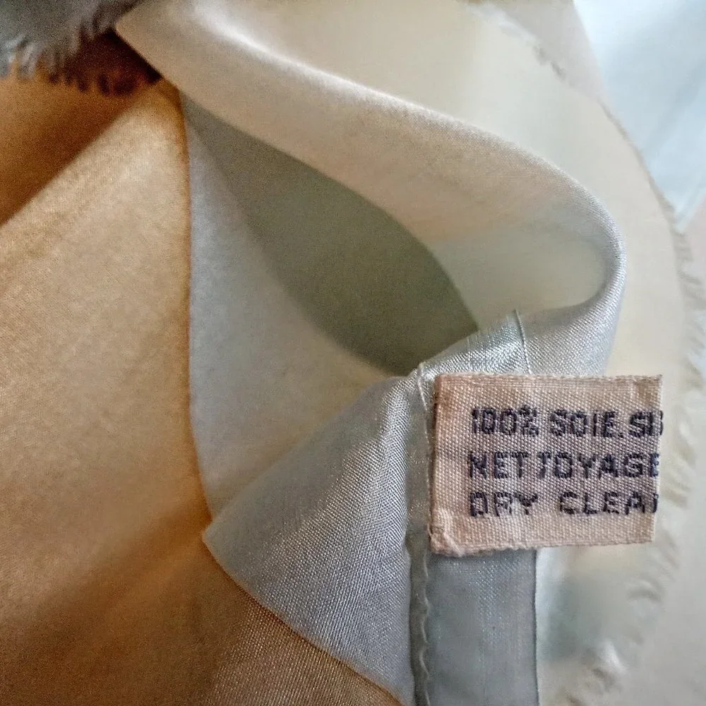 Vintage Christian Dior Silk Fringed Oblong Scarf